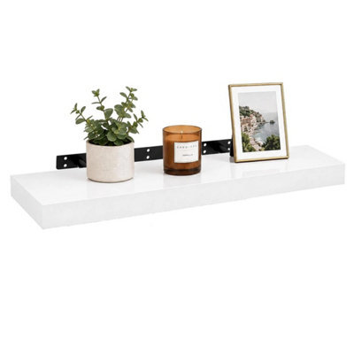 High Gloss White Floating Wall Shelf 60Cm - image 1