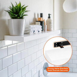 High Gloss White Floating Wall Shelf 60Cm - thumbnail 3