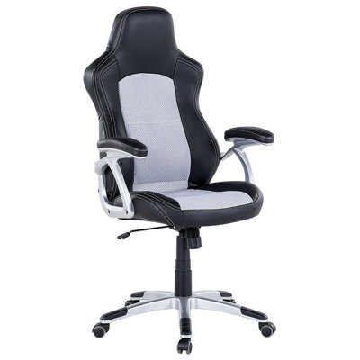 Beliani Office Chair Explorer Faux Leather Black - image 1