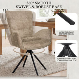 Sonara Modern Swivel Accent Chair Stylish Upholstered Seat Set Of 1 - thumbnail 8