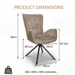 Sonara Modern Swivel Accent Chair Stylish Upholstered Seat Set Of 1 - thumbnail 9