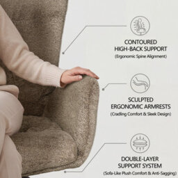 Sonara Modern Swivel Accent Chair Stylish Upholstered Seat Set Of 1 - thumbnail 6
