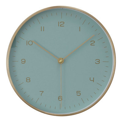 Orsina Versatile Gold And Mint Green Finish Wall Clock, Functional And Stylish Indoor Clock, Wall Clock For Outdoor - image 1