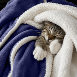 Moonlight Bedding Sherpa Fleece Blanket Navy Super King Soft Thick & Fluffy Reversible Throw For Sofa, Bed & Travel Blanket - thumbnail 2