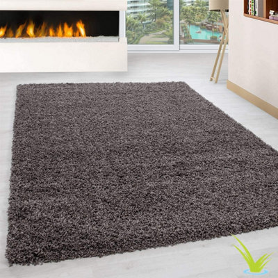 STALWART Modern Shaggy Rug - 5Cm Thick Pile Soft Touch Washable Area Rugs Carpet (Tapue, 120X170Cm) - image 1
