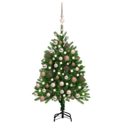 Berkfield Artificial Christmas Tree With Leds&ball Set 120 Cm Green - image 1