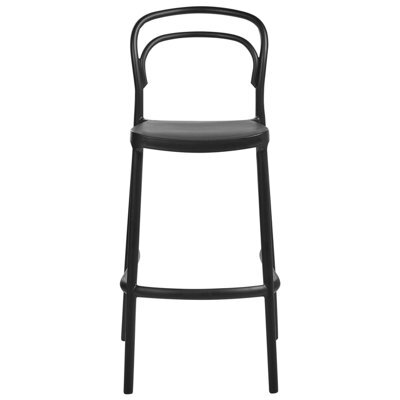 Wyld And Coco Nova Home Set Of 2 Black Polypropylene Bar Chairs, Weather-Resistant, Stackable - image 1