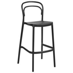 Wyld And Coco Nova Home Set Of 2 Black Polypropylene Bar Chairs, Weather-Resistant, Stackable - thumbnail 4