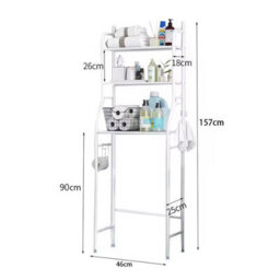 3 Tiers Metal Bathroom Organizer Over Toilet Rack Storage - thumbnail 3