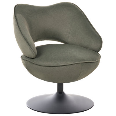 Beliani Swivel Armchair Sandet Velvet Dark Green - image 1