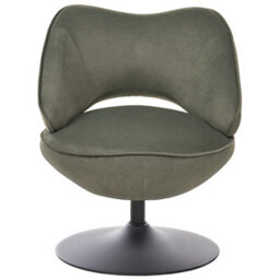 Beliani Swivel Armchair Sandet Velvet Dark Green - thumbnail 4