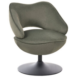 Beliani Swivel Armchair Sandet Velvet Dark Green - thumbnail 1
