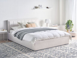 Beliani Ottoman Bed Boucle Montlaur 160 X 200 Cm (Eu King Size) White - thumbnail 2