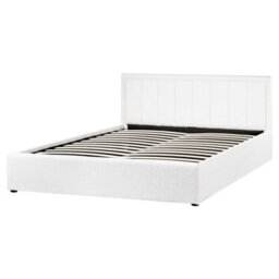 Beliani Ottoman Bed Boucle Montlaur 160 X 200 Cm (Eu King Size) White - thumbnail 7