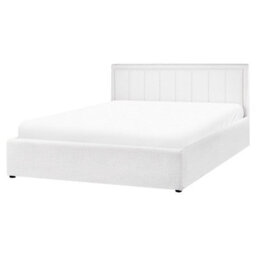 Beliani Ottoman Bed Boucle Montlaur 160 X 200 Cm (Eu King Size) White - thumbnail 8