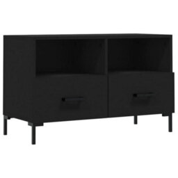 Berkfield Tv Cabinet Black 80X36X50 Cm Engineered Wood - thumbnail 2