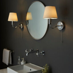 Anson Lighting Havana Bathroom Wall Light Finished In Chrome Plate And Ivory Fabric - thumbnail 5