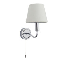 Anson Lighting Havana Bathroom Wall Light Finished In Chrome Plate And Ivory Fabric - thumbnail 4