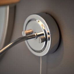 Anson Lighting Havana Bathroom Wall Light Finished In Chrome Plate And Ivory Fabric - thumbnail 7
