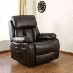 More4Homes Chester Bonded Leather Recliner Armchair Sofa Home Lounge Chair Reclining Gaming (Brown) - thumbnail 1