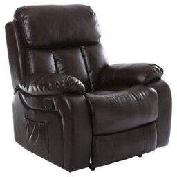 More4Homes Chester Bonded Leather Recliner Armchair Sofa Home Lounge Chair Reclining Gaming (Brown) - thumbnail 4