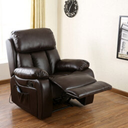 More4Homes Chester Bonded Leather Recliner Armchair Sofa Home Lounge Chair Reclining Gaming (Brown) - thumbnail 7