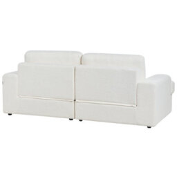 Beliani White Boucle 5-Seater Sofa Set With Two Armchairs, Thick Backrest - thumbnail 6