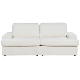Beliani White Boucle 5-Seater Sofa Set With Two Armchairs, Thick Backrest - thumbnail 4