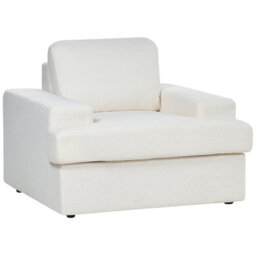 Beliani White Boucle 5-Seater Sofa Set With Two Armchairs, Thick Backrest - thumbnail 7