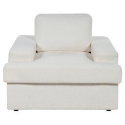 Beliani White Boucle 5-Seater Sofa Set With Two Armchairs, Thick Backrest - thumbnail 8