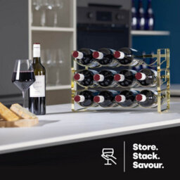 Livivo Gold Chrome Stackable Wine Bottle Rack - thumbnail 2