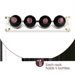 Livivo Gold Chrome Stackable Wine Bottle Rack - thumbnail 3
