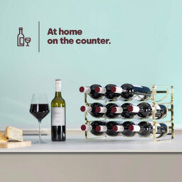 Livivo Gold Chrome Stackable Wine Bottle Rack - thumbnail 4