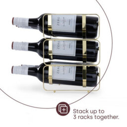 Livivo Gold Chrome Stackable Wine Bottle Rack - thumbnail 7