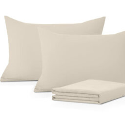 Moonlight Bedding Pillowcase Pack Of 2-Envelope Closure Super Soft Brushed Microfiber House Wife Pillow Cover,(Cream, 50X75 Cm)