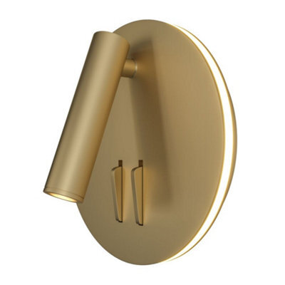 Luminosa Lighting Luminosa Technical Ios 176 Integrated Led Matt Gold Reading Wall Lamp