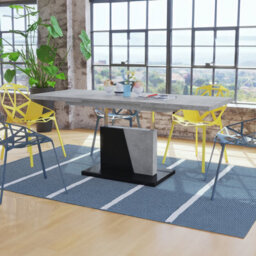 Heze Furniture Gala 2 In 1 Extending Coffee / Dining Table - Concrete / Black - thumbnail 3
