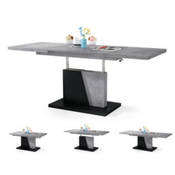 Heze Furniture Gala 2 In 1 Extending Coffee / Dining Table - Concrete / Black - thumbnail 2