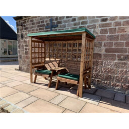 Marlborough Grand Harvey Classic Twin Seat Green Arbour With 2 X Grand Chair Cushion Green & 2 X Scatter Cushion Green - thumbnail 2