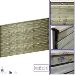 Premier Garden Supplies Roma Single Slotted (Pack Of 3) Width: 6Ft X Height: 4Ft Venetian Fence Panel/topper/trellis - thumbnail 1