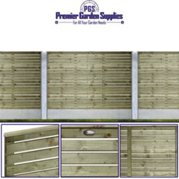 Premier Garden Supplies Roma Single Slotted (Pack Of 3) Width: 6Ft X Height: 4Ft Venetian Fence Panel/topper/trellis - thumbnail 4