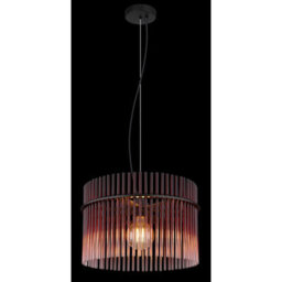 Luminosa Lighting Luminosa Gorley Pendant Ceiling Light Matt Black Blackberry Glass Shade 1X E27 - thumbnail 4