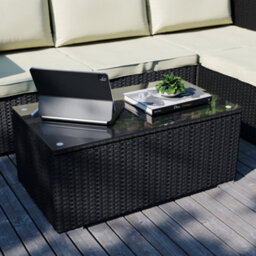 Lassic Garden Vida Hampton Black 4 Seater Corner Rattan Garden Outdoor Ukfr Bistro Set - thumbnail 5