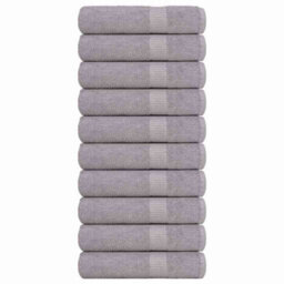 Berkfield Bath Towels 10 Pcs Grey 100X150 Cm 360 Gsm 100% Cotton - thumbnail 1