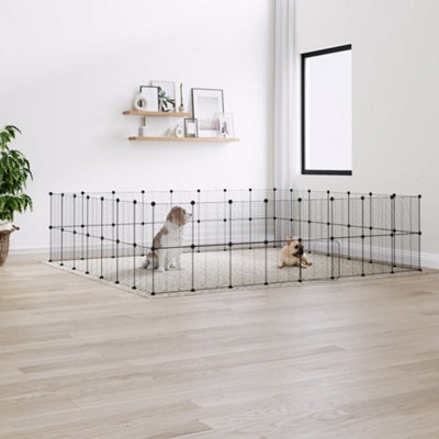 Walplus 60-Panel Pet Cage With Door Black 35X35 Cm Steel - image 1