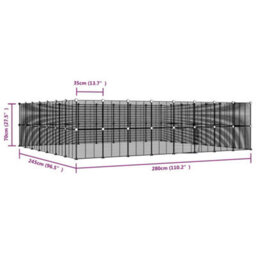 Walplus 60-Panel Pet Cage With Door Black 35X35 Cm Steel - thumbnail 4