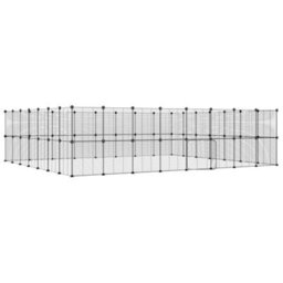 Walplus 60-Panel Pet Cage With Door Black 35X35 Cm Steel - thumbnail 2