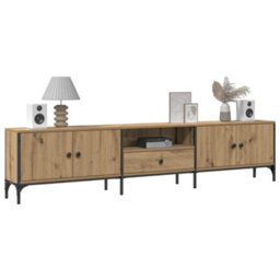 Berkfield Durable Tv Cabinet With Drawer Artisan Oak 200X25X44 Cm Engineered Wood - thumbnail 3