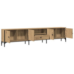 Berkfield Durable Tv Cabinet With Drawer Artisan Oak 200X25X44 Cm Engineered Wood - thumbnail 4