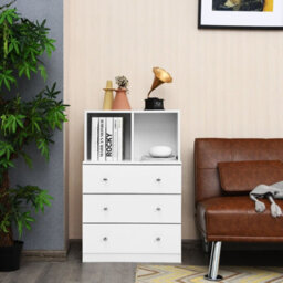 Costway Dresser Organizer 3 Drawers Chest With 2 Cubbies And 3 Drawers-White - thumbnail 7